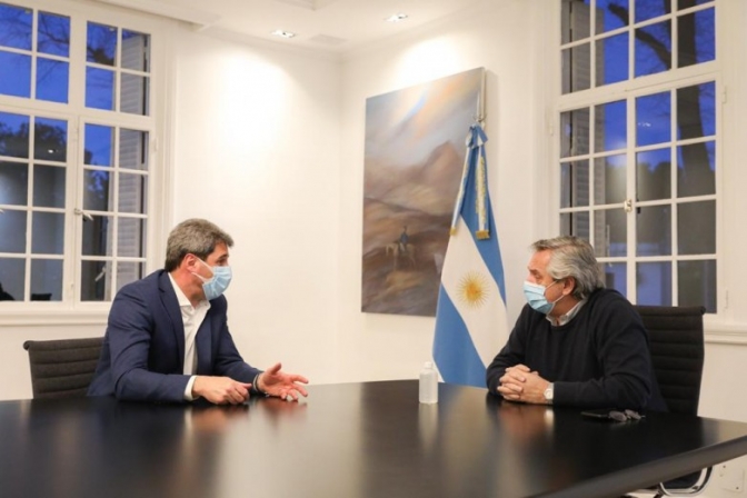 Uñac fue recibido por el presidente Alberto Fernández