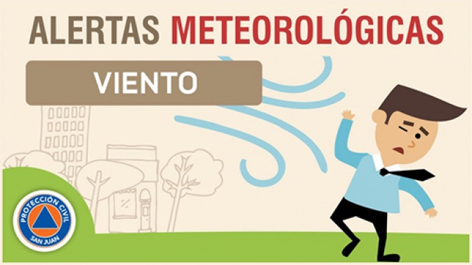 Alerta meteorológica,viento sur en San Juan