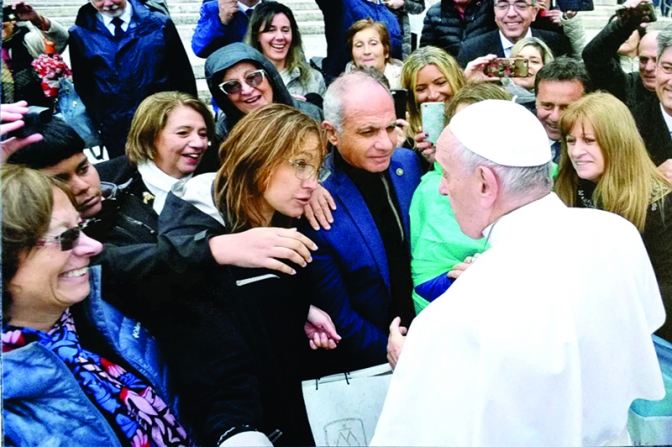 Histórica visita de la Cortista García Nieto al Papa Francisco